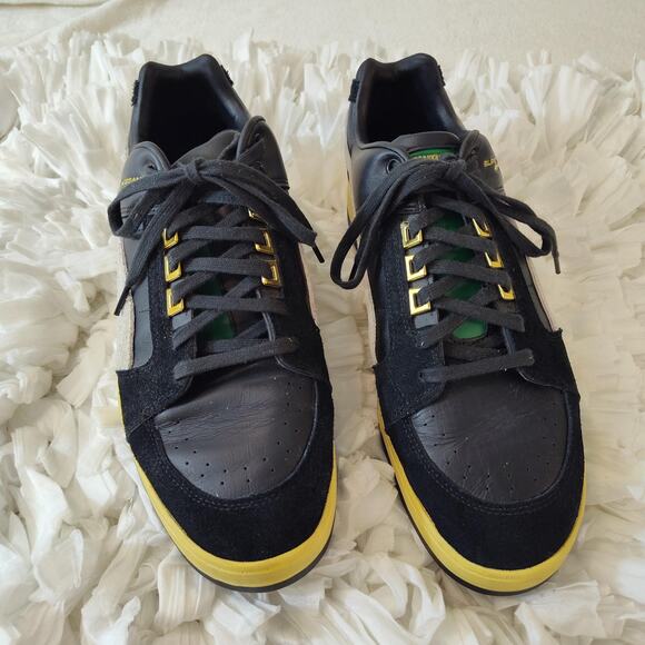Puma Slipstream Shoes Mens Size 13 Black Yellow Suede Leather Anti Shock System - Picture 6 of 16